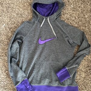 Nike Women’s Heather Gray and Violet Sweatshirt